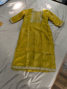Elegant Yellow Embroidered Kurta Set