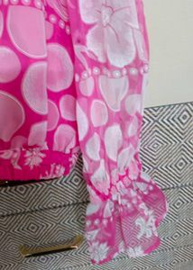 Pink Floral full Puff Sleeve Top