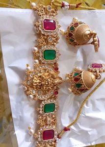 Rose gold plated Necklace with pretty earings