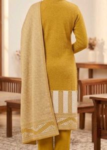 Elegant Mustard Yellow Woolen Salwar Suit Set with