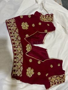Elegant Embroidered Red Saree with blouse