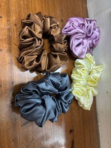 Set of 4 Satin Scrunchies