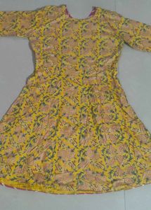 Yellow Floral Kurta Set with Sharara and Dupatta