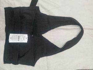 Stylish Black Halter Top with Belt Detail