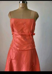 Coral Strapless Gown