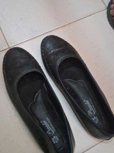 Black Leather Loafer Flats