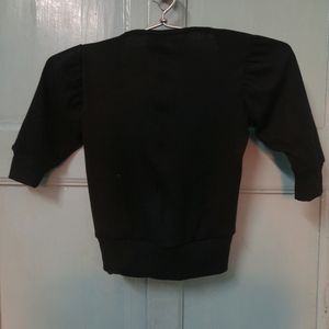 Korean New Branded Sweetheart Neck Black Crop Top