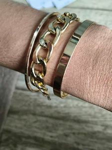 Chunky Gold Chain Bracelet Set