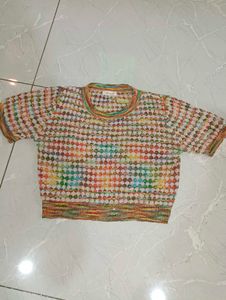 Colorful Knit Crop Top