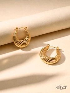 18k Gold Plated Waterproof Hoop Earrings