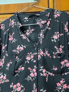 Chic Black Floral Midi Dress
