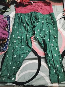 Green Bandhani Print Salwar only