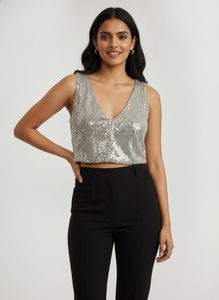 H&amp;M Sparkly Sequin Crop Top