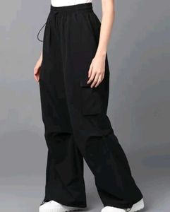 Black Cargo Trackpants