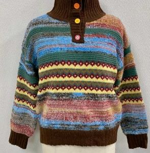 Colorful Striped Knit Sweater