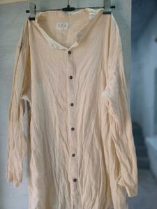 Cream Button-Down Shirt top