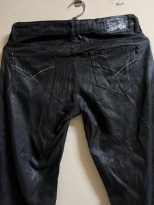 Shiny Leather Black Jeans♥️