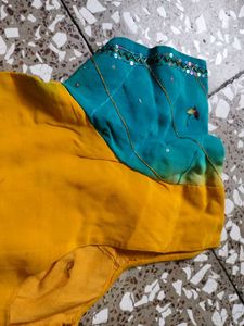 Yellow &amp; Blue Saree Blouse