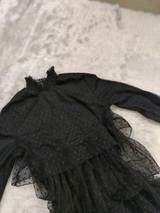 Black Ruffled Tiered Dress