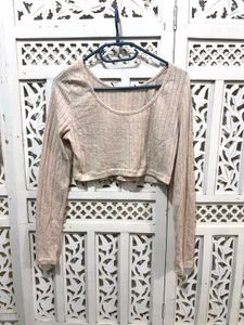 💝Ribbed Long Sleeve Cropped Top G