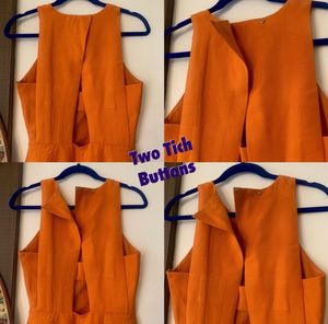 MANGO Vibrant Orange Sleeveless Mini Dress