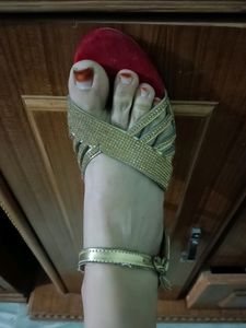 Red And Golden Sandal