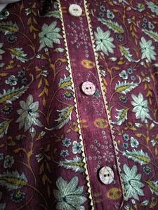 Elegant Floral print work kurta✨ ♥️