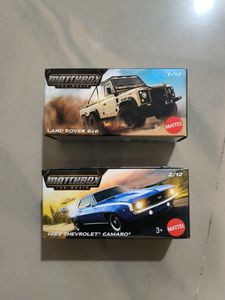 MATCHBOX LANDROVER 6X6 & CHEVY CAMARO COMBO