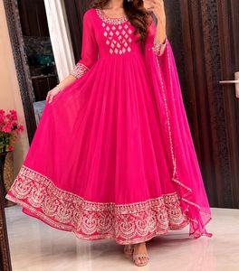 Pink Embroidered Anarkali Kurta