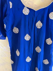 Vibrant Blue Embroidered Kurta Set