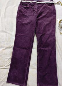 Marks and Spencers Purple Corduroy Trousers