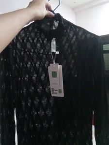 Black Lace Sheer Top
