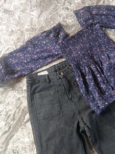 💗🥳top and jeans combo set🥳💗