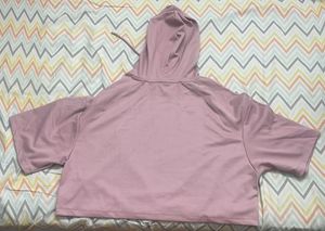 Pink Cropped Hoodie
