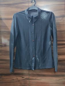Sheer shimmer Black shirt