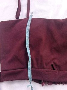 Burgundy Tie-Waist Crop Top