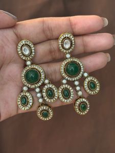 Stunning Green Stone Dangle Earrings