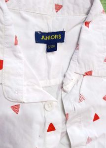 JUNIORS Cute Triangle Print Button-Up Shirt for Bo