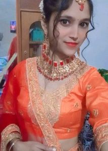 Orange Embroidered Lehenga Choli Set