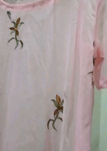 Elegant Pink Embroidered Dupatta suit with inner d
