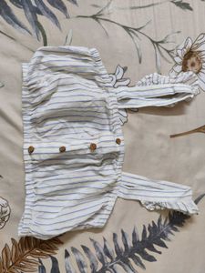 Striped Ruffle Crop Top