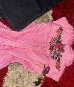 y2k Gingham Button-Up Shirt