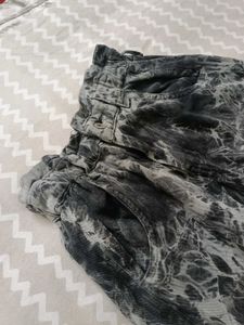 Trendy Grey Tie-Dye Mom Fit Jeans
