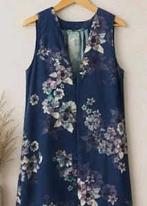 Chic Sleeveless Floral Print Dress