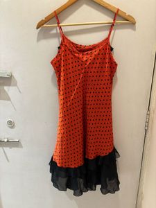 Chic Polka Dot Spaghetti Strap Dress