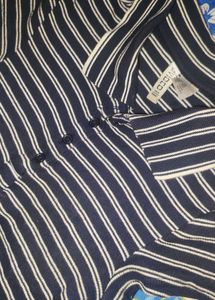 H&amp;M Striped Polo Crop Top