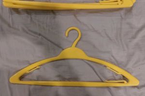 Set of 6 Yellow Plastic Hangers