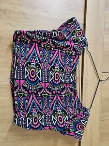 Vibrant Geometric Print Crop Top