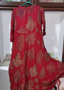 High Neck Printed Anarkali Kurta