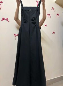 Chic Dark Gray Square Neck Dress